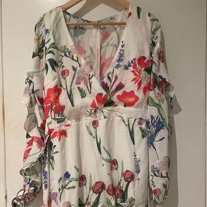 XL white floral romper